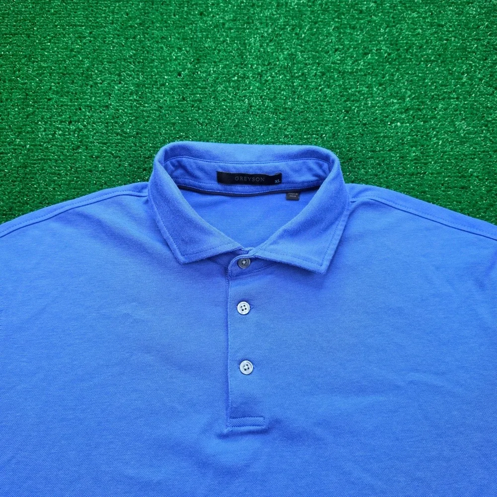 Greyson Golf Polo‎ Shirt Mens XL Blue Pique Performance Short Sleeve